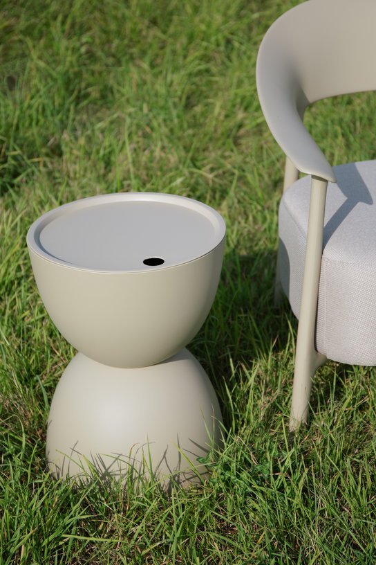 Table d'appoint ronde beige 34x45cm Nora - The Cool Republic - The Cool Republic