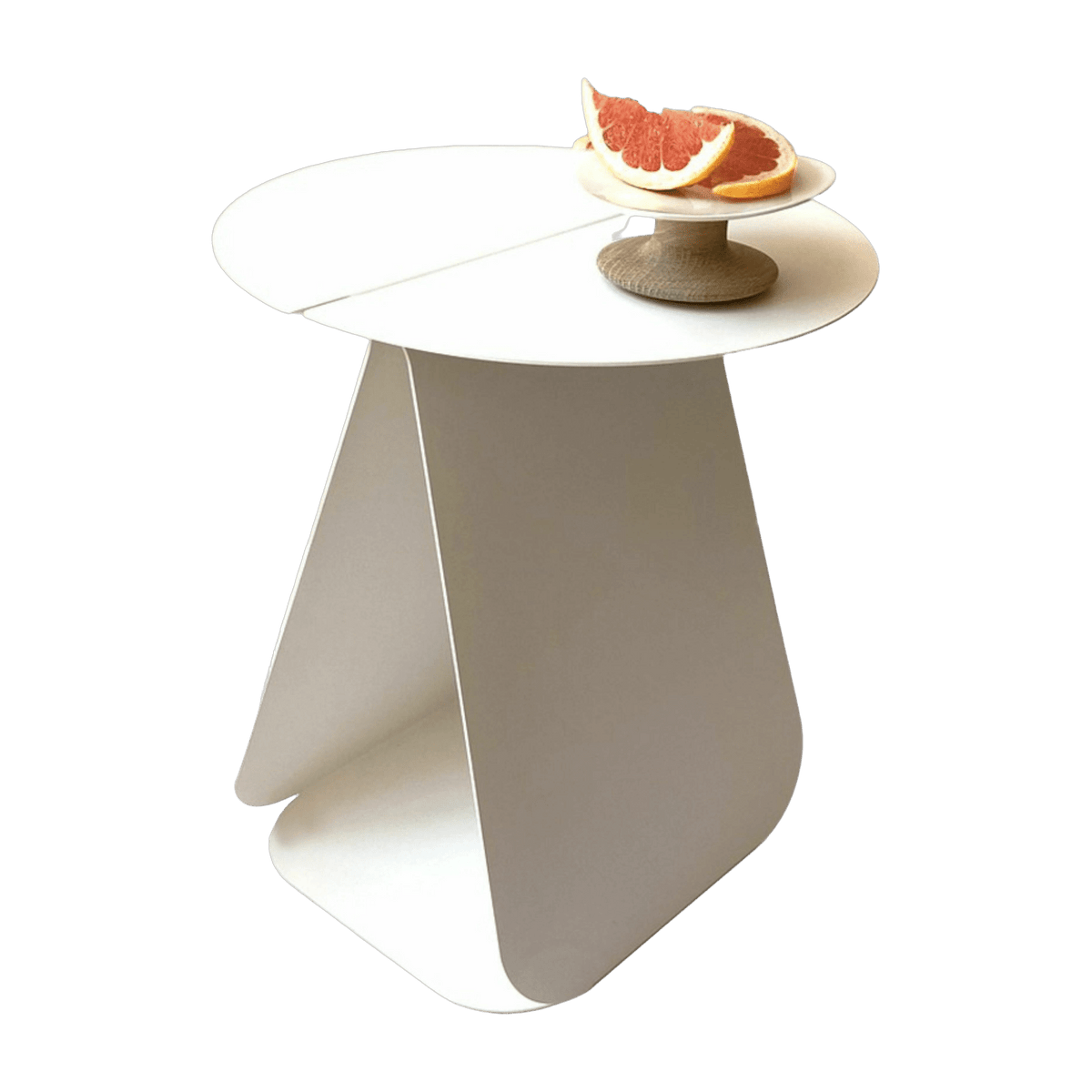 Table d'appoint ronde en acier blanc mat Youmy - Mlle Jo - The Cool Republic
