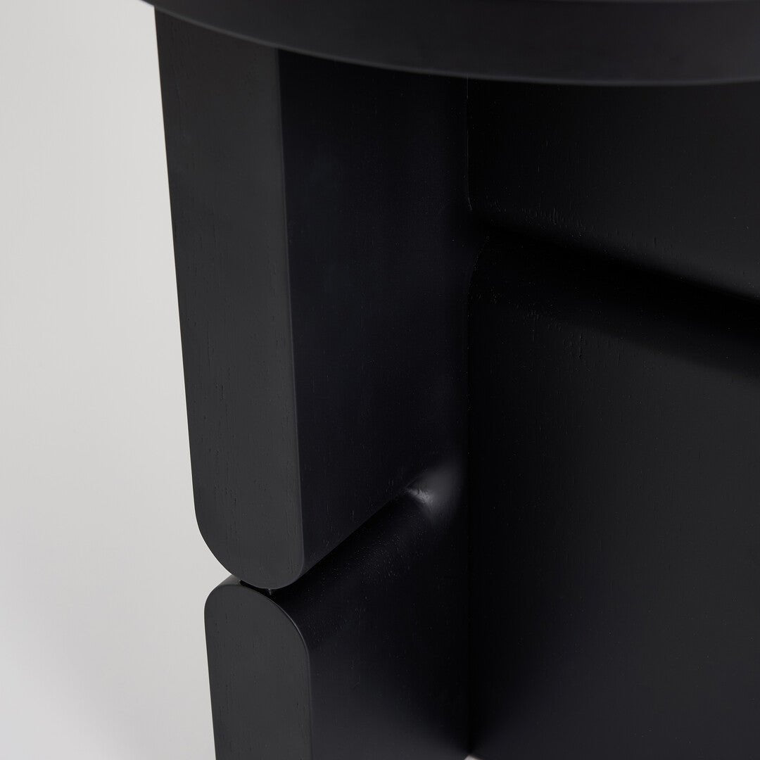 Table d'appoint ronde en bois de frêne peint noir 38 x 42,5 cm Noon - Nobodinoz - The Cool Republic