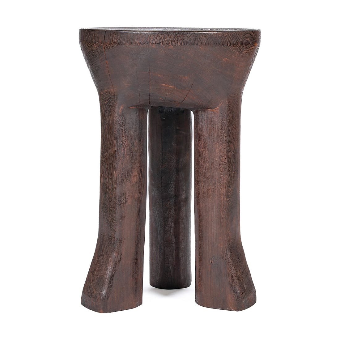 Table d'appoint ronde en bois marron foncé 40x40x60cm Java Tripod - Bazar Bizar - The Cool Republic