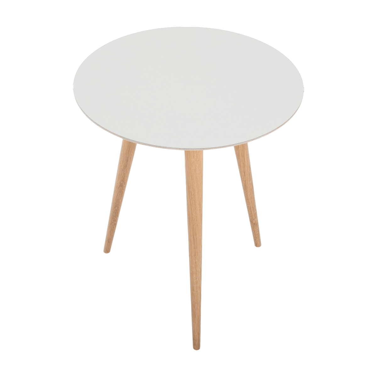 Table d'appoint ronde en chêne et plateau en linoléum gris 45 cm Arp - Gazzda - The Cool Republic