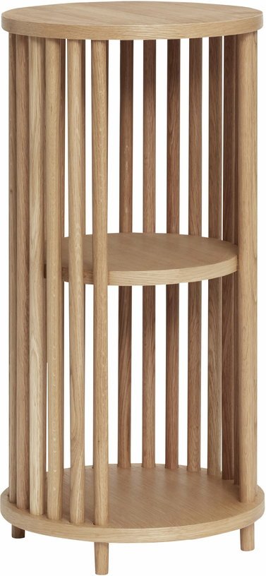 Table d'appoint ronde en chêne naturel à barreaux - Hübsch - The Cool Republic