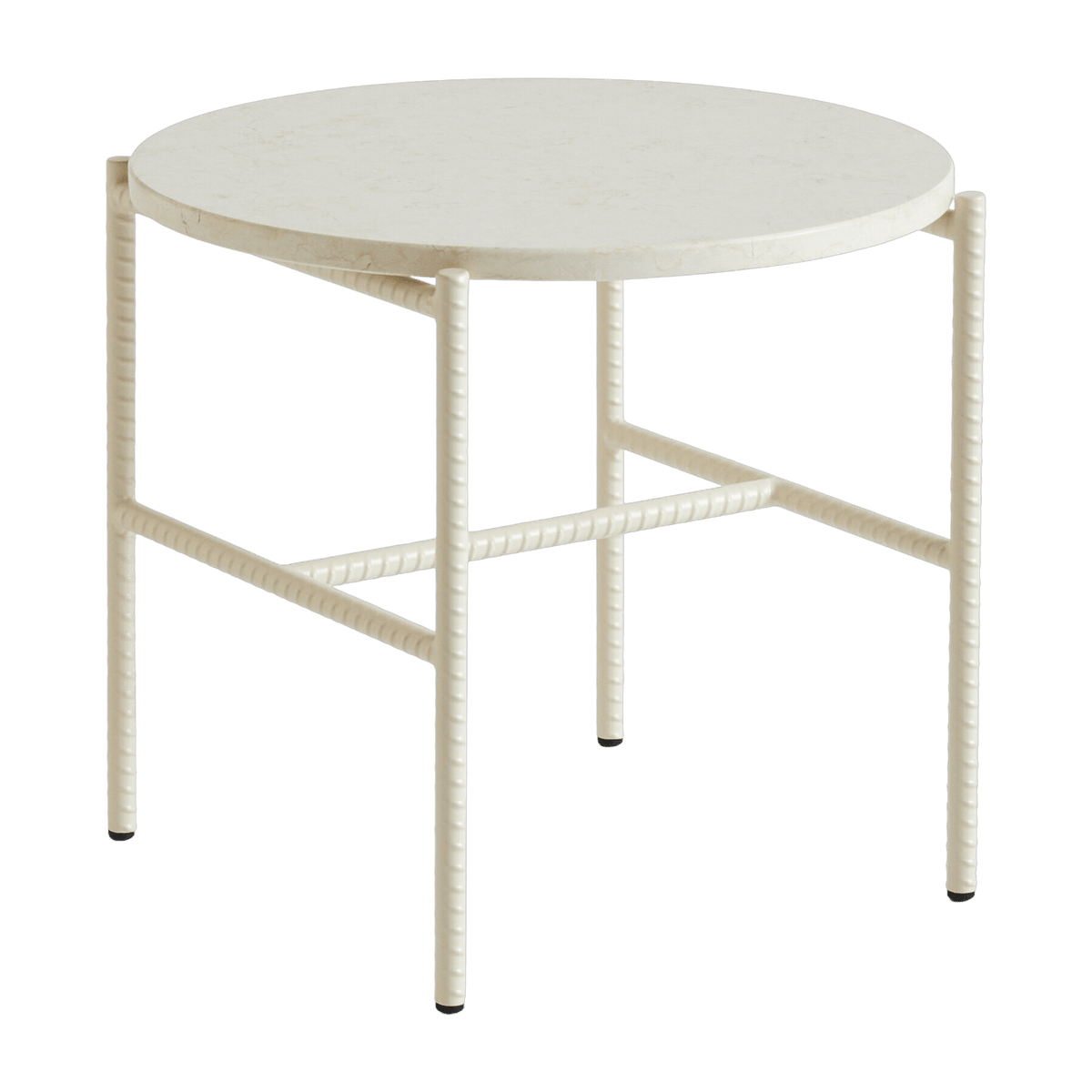 Table d'appoint ronde en marbre et piètement en acier blanc 40 cm Rebar - Hay - The Cool Republic