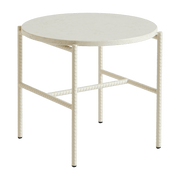 Table d'appoint ronde en marbre et piètement en acier blanc 40 cm Rebar - Hay - The Cool Republic