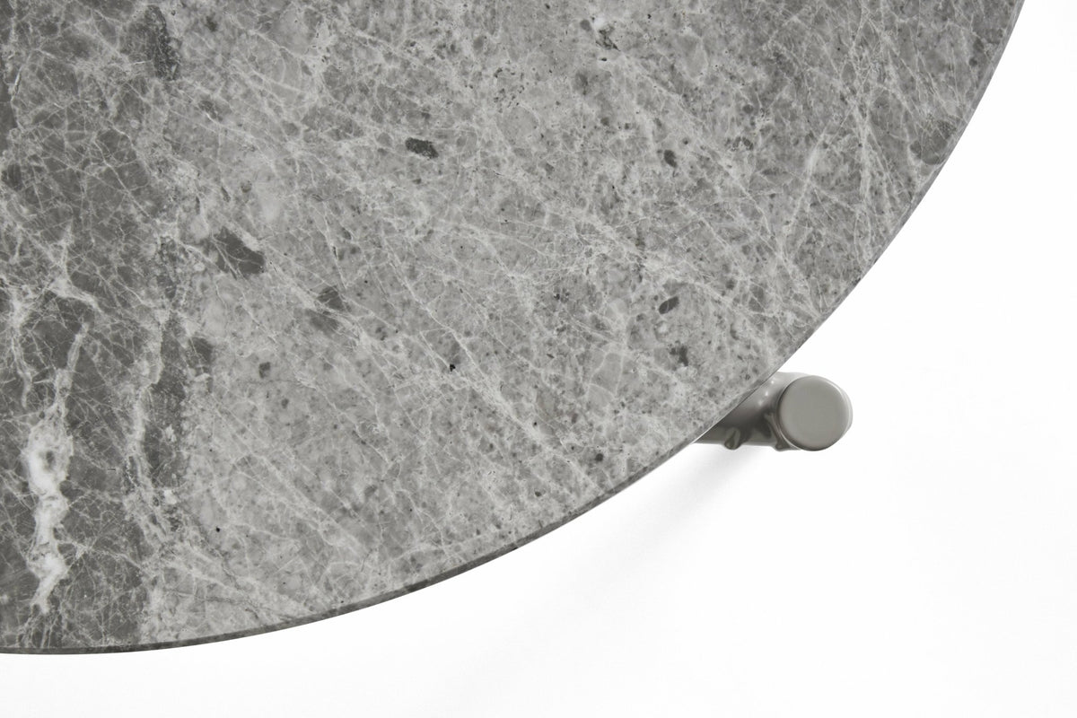 Table d'appoint ronde en marbre et piètement en acier gris 40 cm Rebar - Hay - The Cool Republic