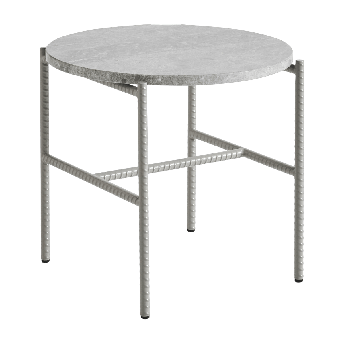 Table d'appoint ronde en marbre et piètement en acier gris 40 cm Rebar - Hay - The Cool Republic
