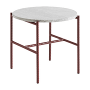 Table d'appoint ronde en marbre et piètement en acier rouge 40 cm Rebar - Hay - The Cool Republic