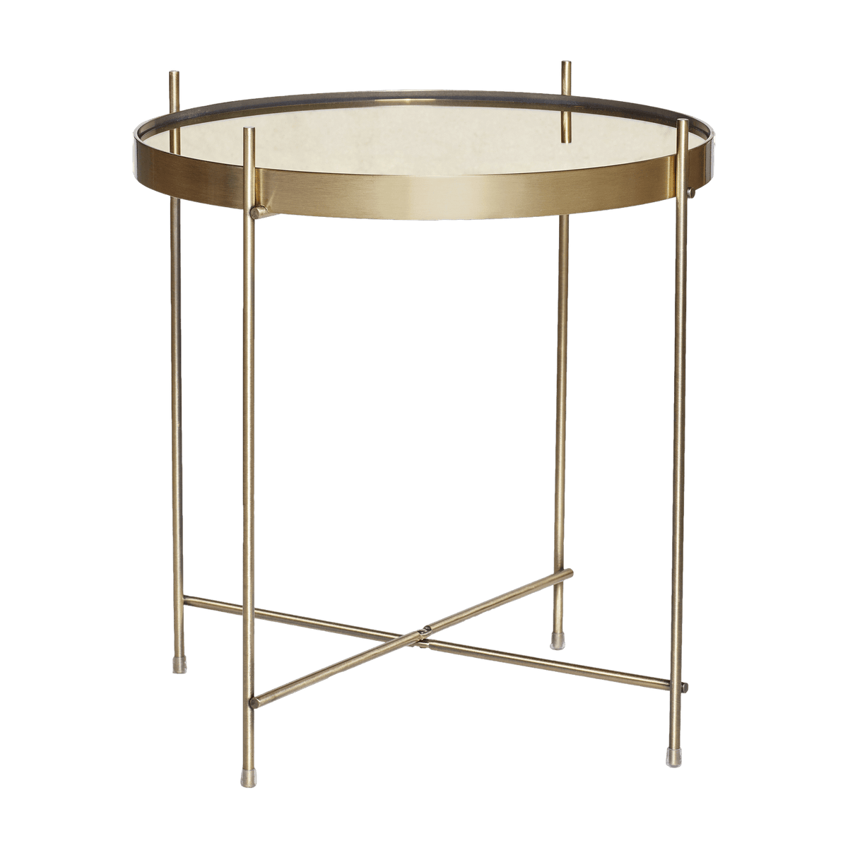 Table d'appoint ronde en métal doré - Hübsch - The Cool Republic