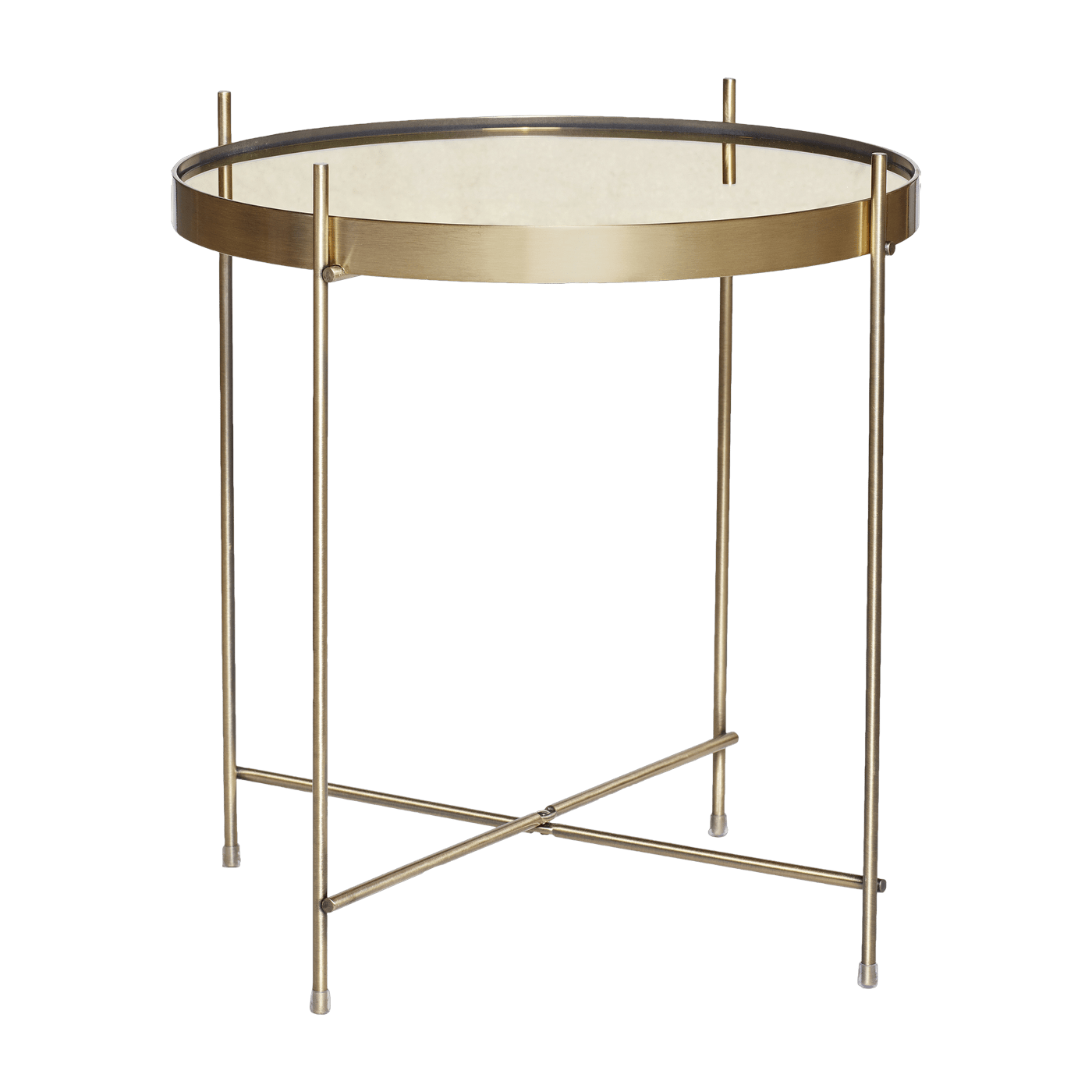 Table d'appoint ronde en métal doré - Hübsch - The Cool Republic