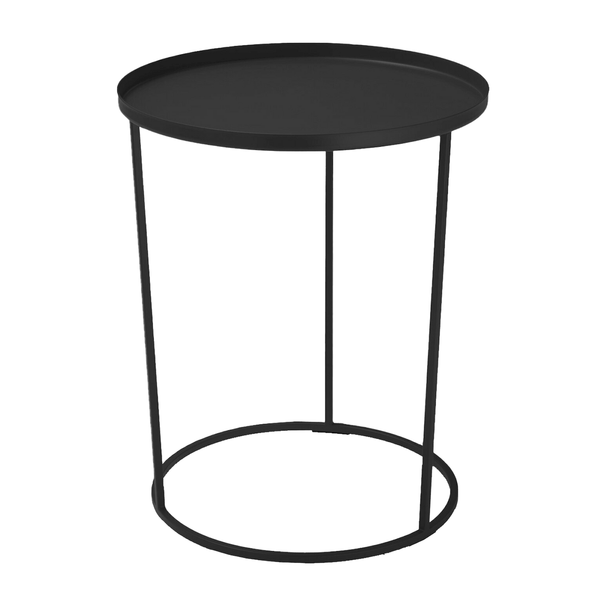 Table d'appoint ronde en métal noir 43 cm Costance Vassoio - Meme Design - The Cool Republic