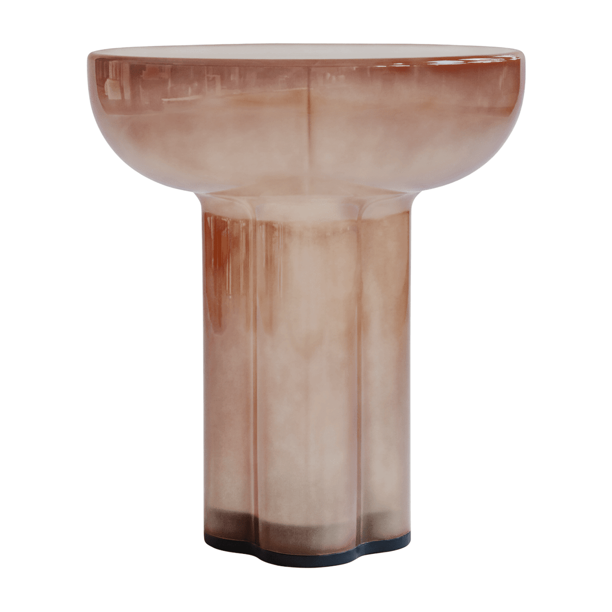 Table d'appoint ronde en verre soufflé caramel 45x50cm Crown - 101 COPENHAGEN - The Cool Republic