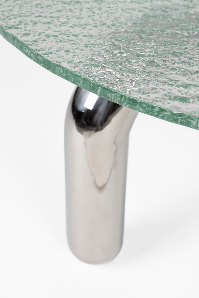 Table d'appoint ronde en verre trempé et acier chromé 60cm Marly - Dutchbone - The Cool Republic