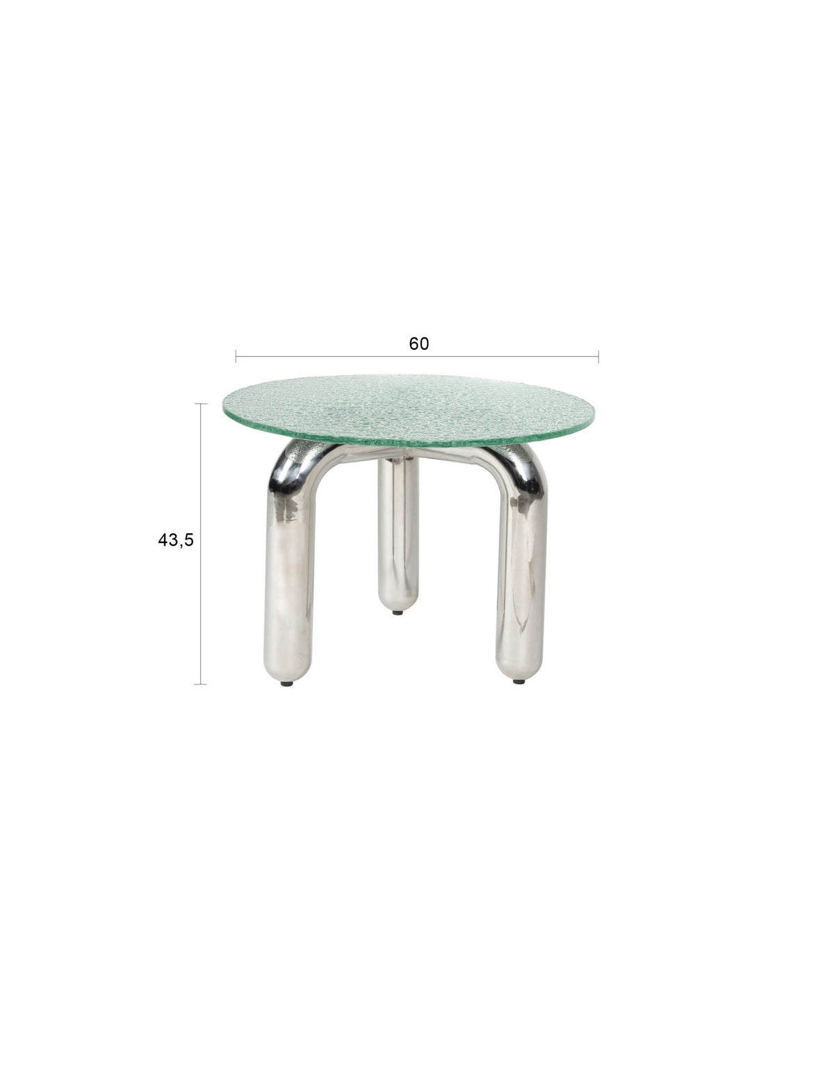 Table d'appoint ronde en verre trempé et acier chromé 60cm Marly - Dutchbone - The Cool Republic