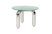 Table d'appoint ronde en verre trempé et acier chromé 60cm Marly - Dutchbone - The Cool Republic