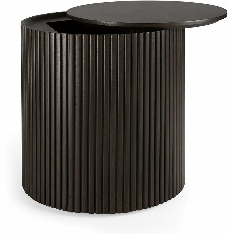 Table d'appoint ronde Roller Max noire en acajou - Ethnicraft Accessories - The Cool Republic