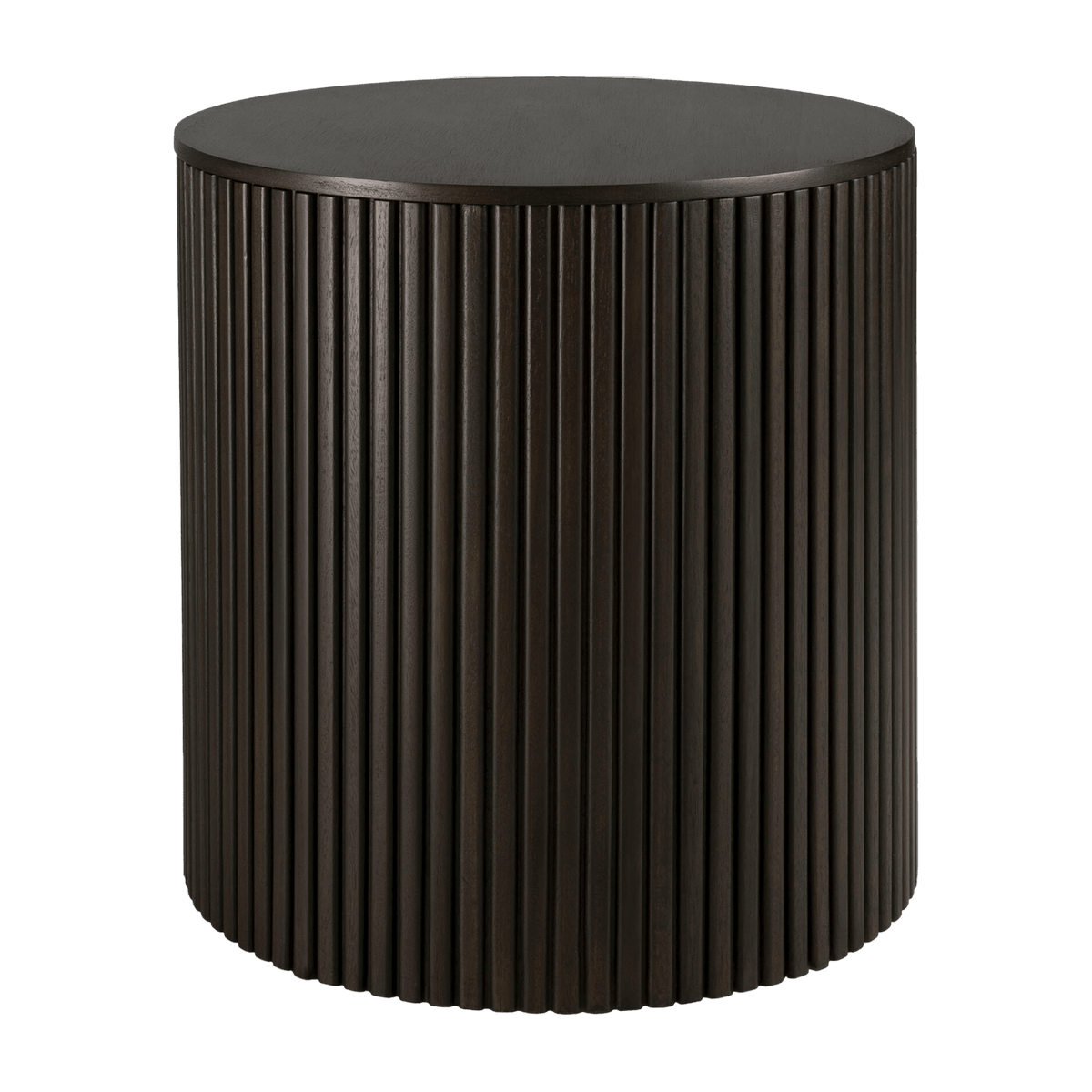 Table d'appoint ronde Roller Max noire en acajou - Ethnicraft Accessories - The Cool Republic