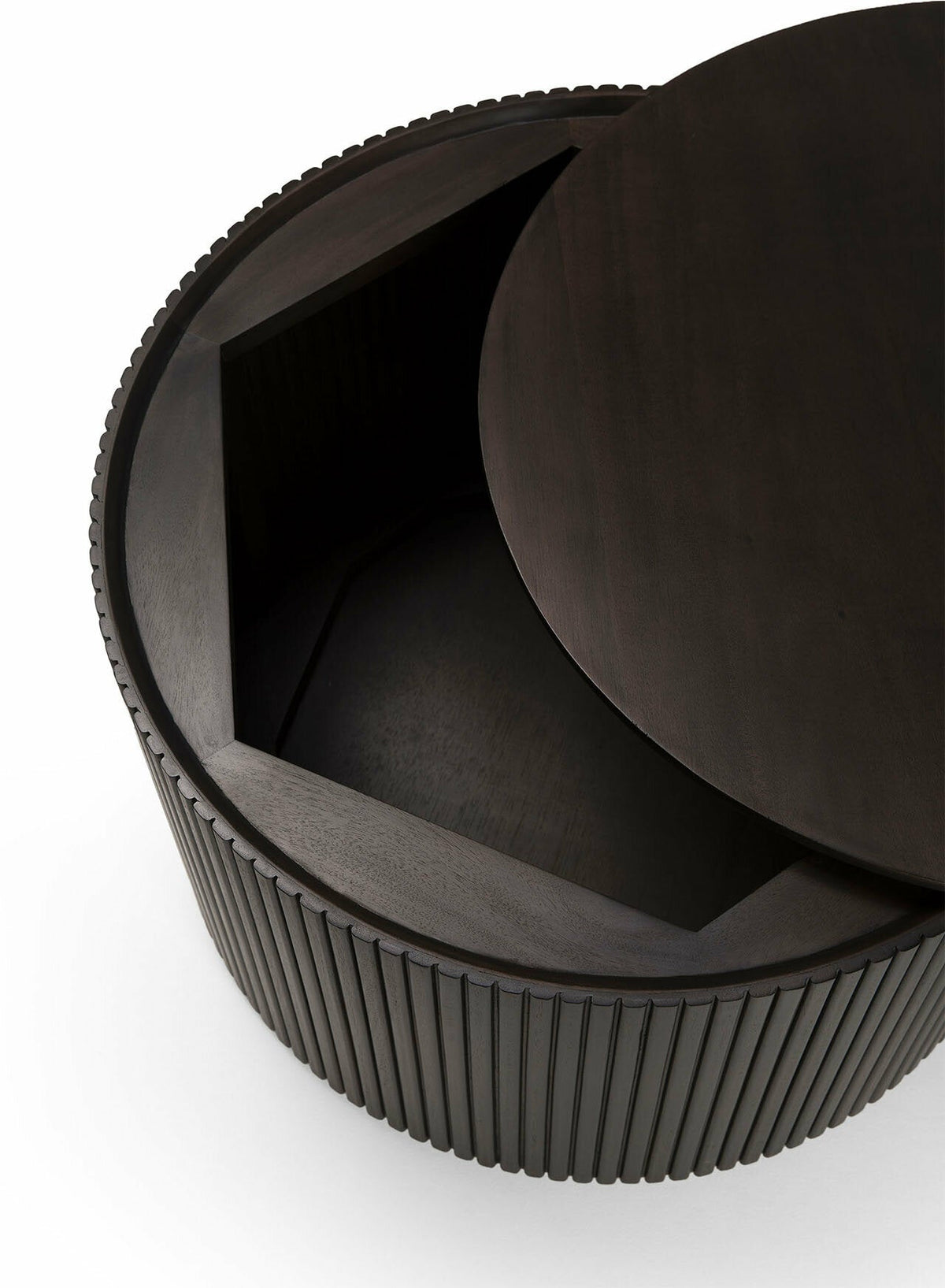 Table d'appoint ronde Roller Max noire en acajou - Ethnicraft Accessories - The Cool Republic