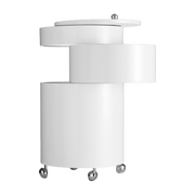 Barboy white molded wood side table on wheels - Verpan - The Cool Republic