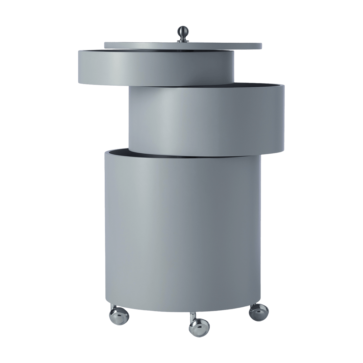 Barboy lilac grey molded wood side table on wheels - Verpan - The Cool Republic
