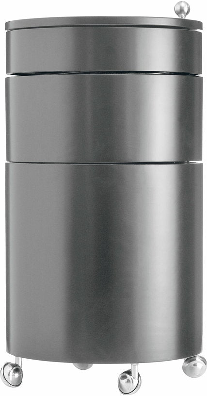 Table d'appoint sur roues en bois moulé noire Barboy - Verpan - The Cool Republic