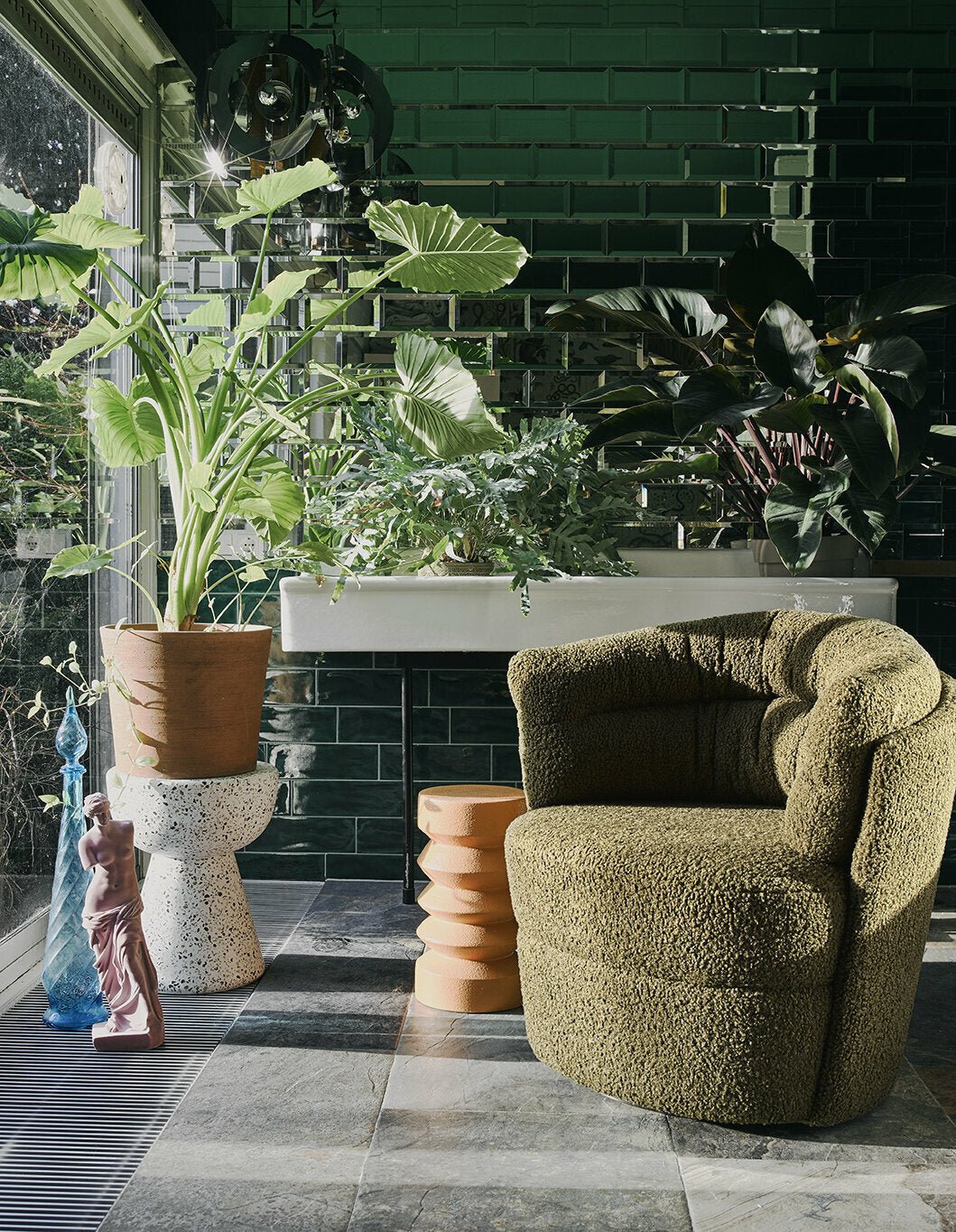 Table d'appoint terracotta en grès - HKliving - The Cool Republic