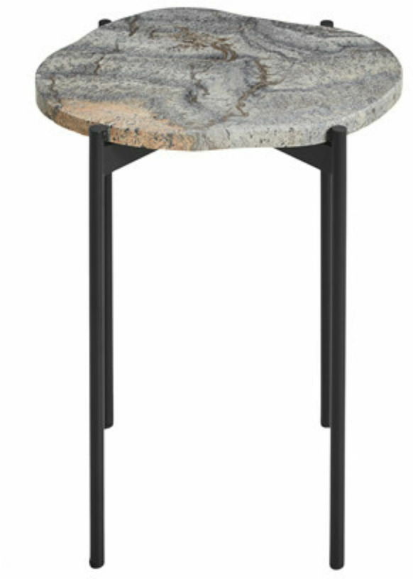 Table d'appoint travertin gris 40,5 x 31,2 cm La Terra - Woud - The Cool Republic