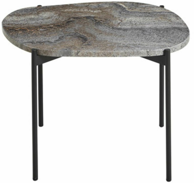 Table d'appoint travertin gris 57,2 x 40,5 cm La Terra - Woud - The Cool Republic