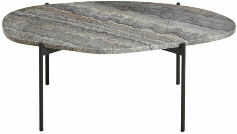 Table d'appoint travertin gris 95 x 54 cm La Terra - Woud - The Cool Republic