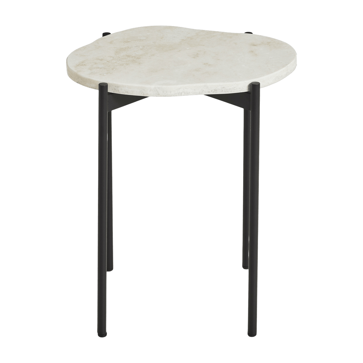Table d'appoint travertin ivoire 40,5 x 31,2 cm La Terra - Woud - The Cool Republic