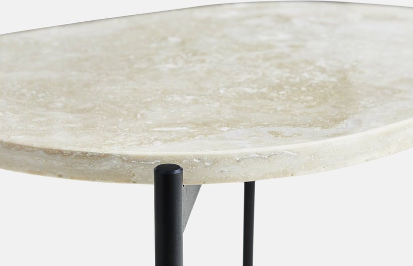 Table d'appoint travertin ivoire 40,5 x 31,2 cm La Terra - Woud - The Cool Republic