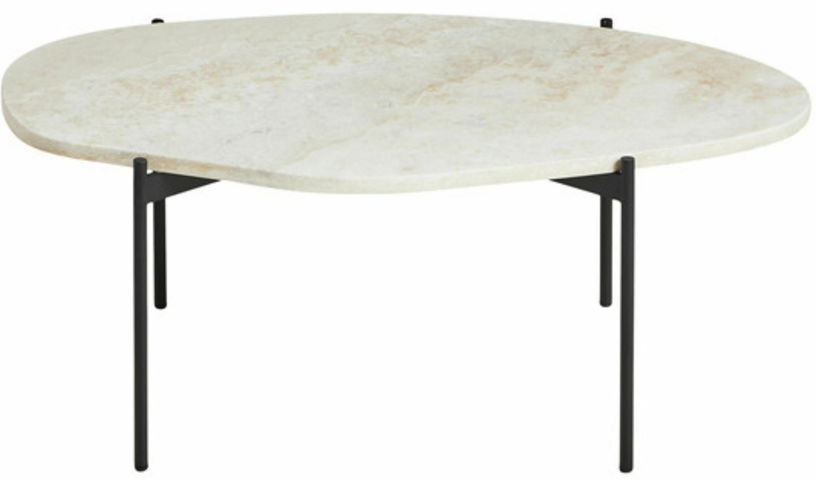 Table d'appoint travertin ivoire 95 x 54 cm La Terra - Woud - The Cool Republic