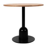 Table de bar ronde en acier noir et plateau en teck 80x45x75cm Spera - Vincent Sheppard - The Cool Republic