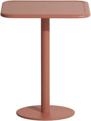 Table de bistrot carrée en aluminium outdoor terracotta Week end - Petite friture - The Cool Republic