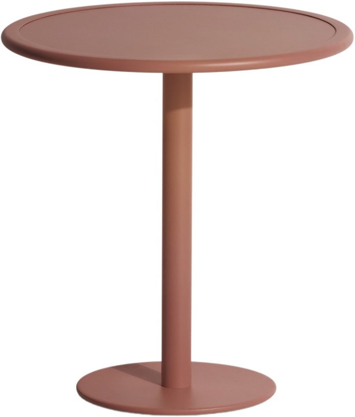 Table de bistrot ronde en aluminium outdoor terracotta Week end - Petite friture - The Cool Republic