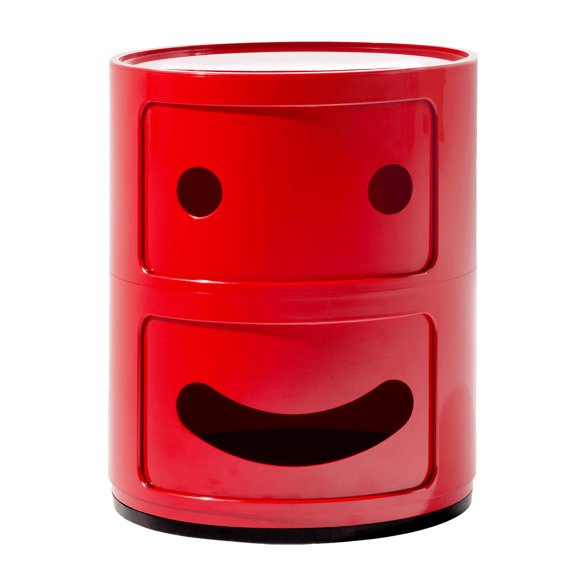 Table de chevet 2 tiroirs rouge Componibili Smile - Kartell - The Cool Republic