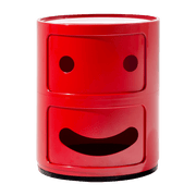 Table de chevet 2 tiroirs rouge Componibili Smile - Kartell - The Cool Republic