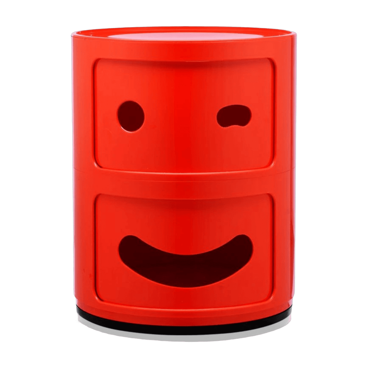 Table de chevet 2 tiroirs rouge Componibili Smile occhiolino - Kartell - The Cool Republic