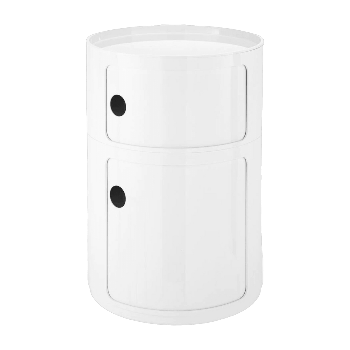 White storage tower 2 drawers asymmetrical Componibili Classic BIG - Kartell - The Cool Republic