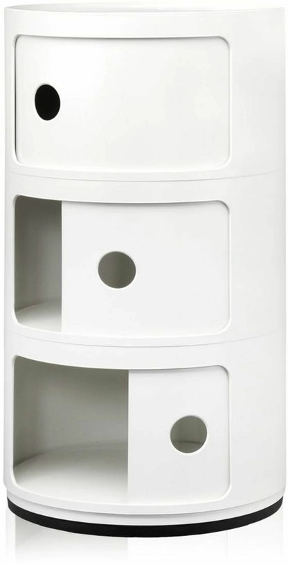 Table de chevet blanche 3 tiroirs Componibili - Kartell - The Cool Republic