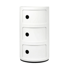 Table de chevet blanche 3 tiroirs Componibili - Kartell - The Cool Republic