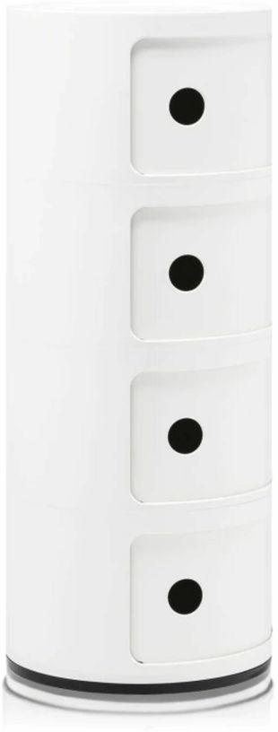 Table de chevet blanche 4 tiroirs Componibili - Kartell - The Cool Republic