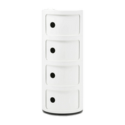 Table de chevet blanche 4 tiroirs Componibili - Kartell - The Cool Republic