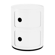 Matte white storage 2 drawers Componibili Recycled - Kartell - The Cool Republic
