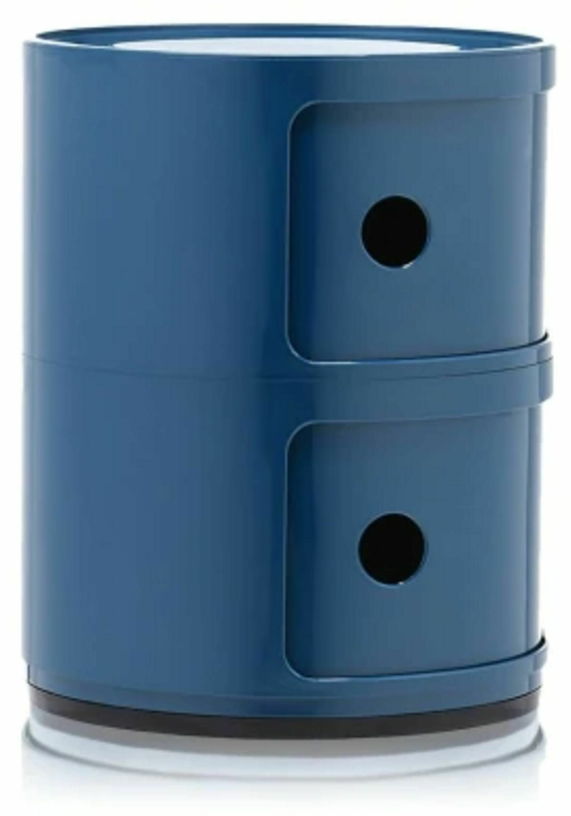 Table de chevet bleu 2 tiroirs Componibili - Kartell - The Cool Republic