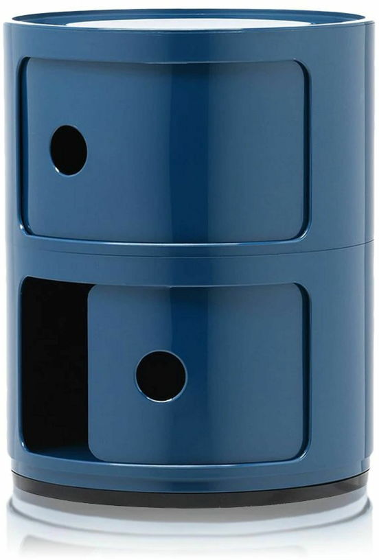 Table de chevet bleu 2 tiroirs Componibili - Kartell - The Cool Republic