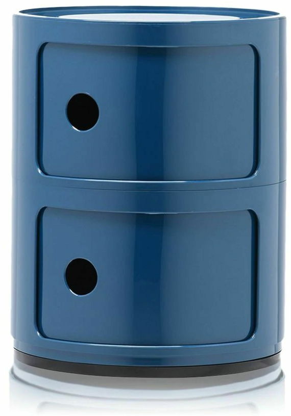 Table de chevet bleu 2 tiroirs Componibili - Kartell - The Cool Republic