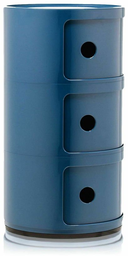 Table de chevet bleu 3 tiroirs Componibili - Kartell - The Cool Republic