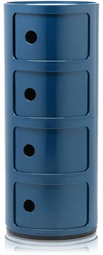 Table de chevet bleu 4 tiroirs Componibili - Kartell - The Cool Republic