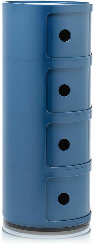 Table de chevet bleu 4 tiroirs Componibili - Kartell - The Cool Republic
