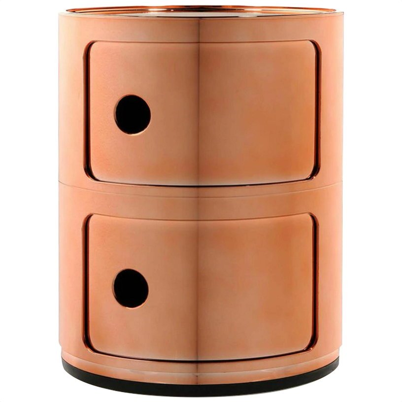 Table de chevet cuivré 2 tiroirs Componibili - Kartell - The Cool Republic